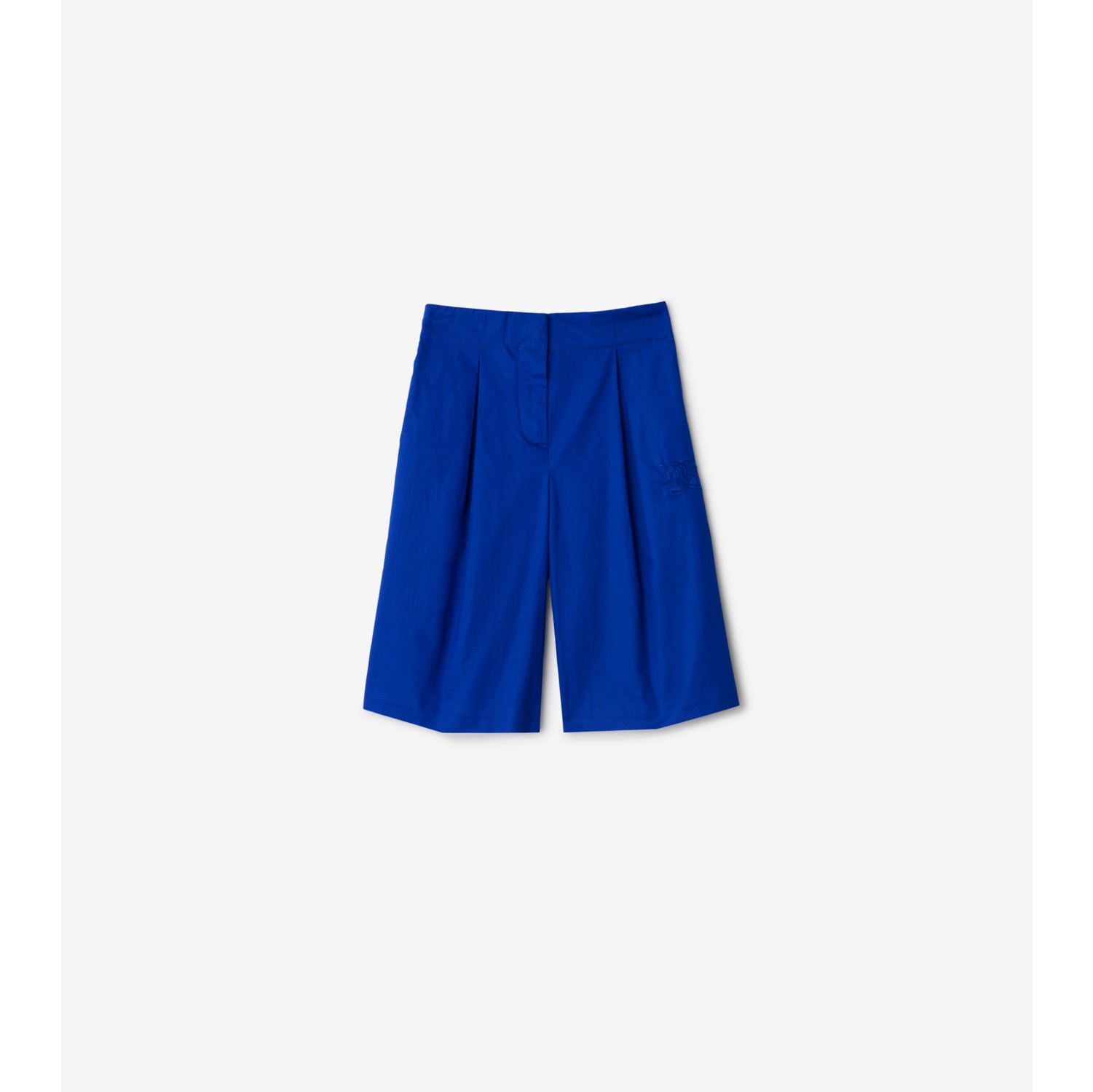 Pleated Cotton Shorts