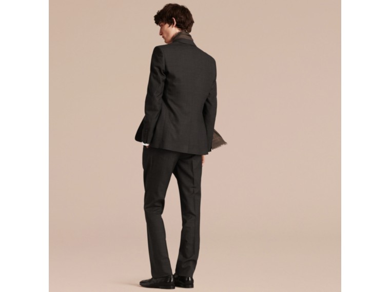 BURBERRY MODERN FIT CHECK WOOL PART-CANVAS SUIT