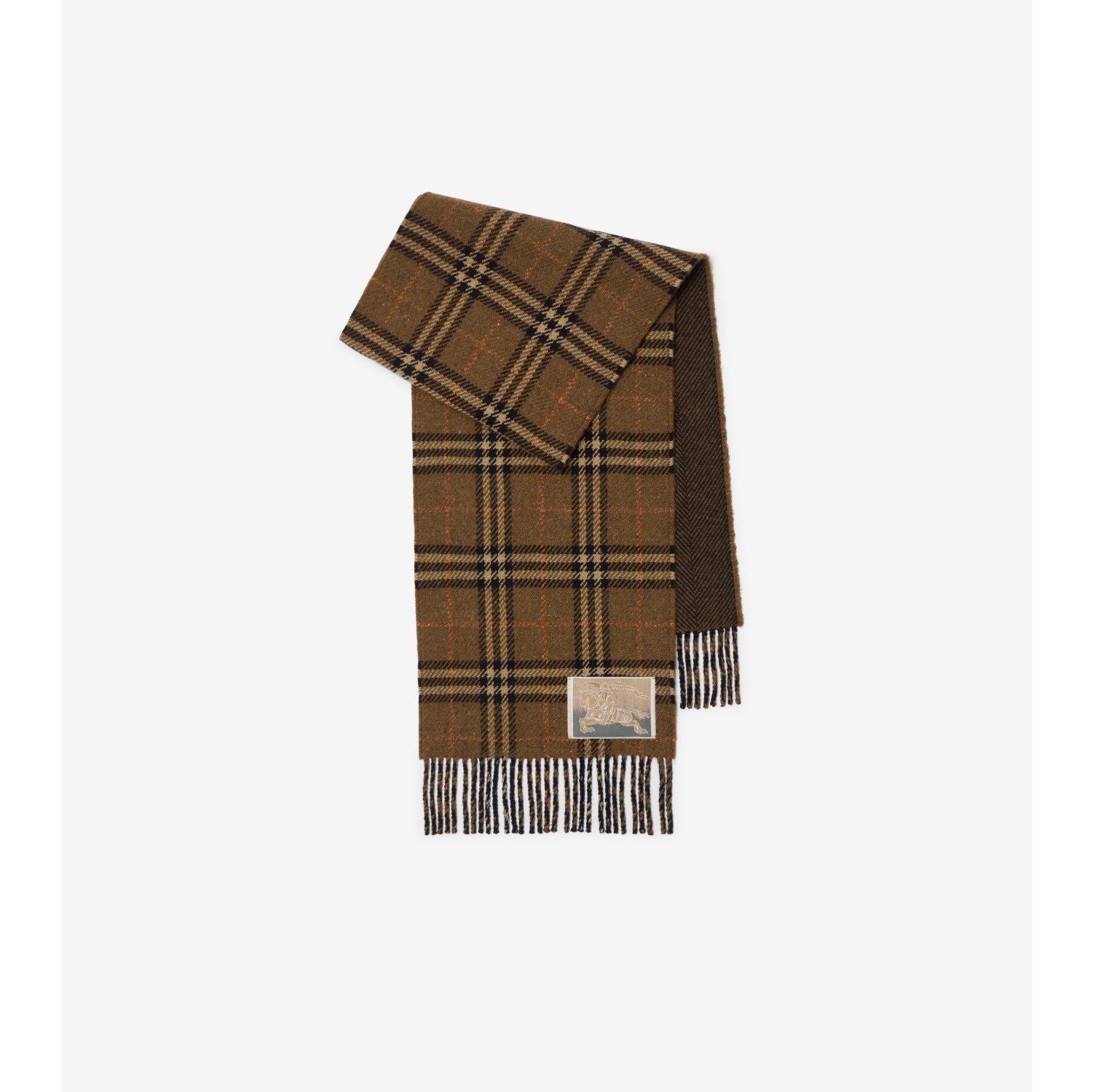 Reversible Check Cashmere Wool Scarf