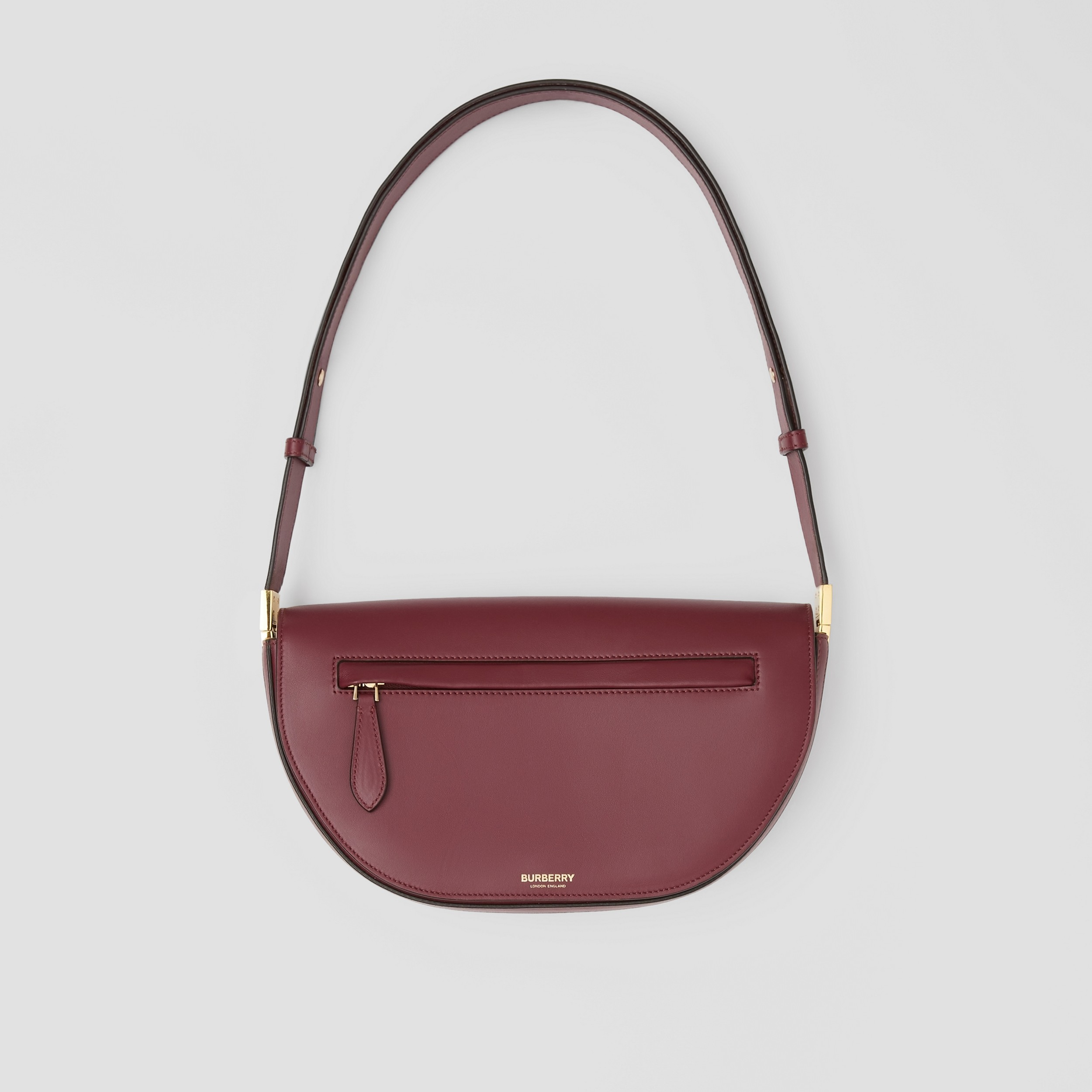 Leather Small Olympia Bag in Burgundy | Burberry® Official - 1