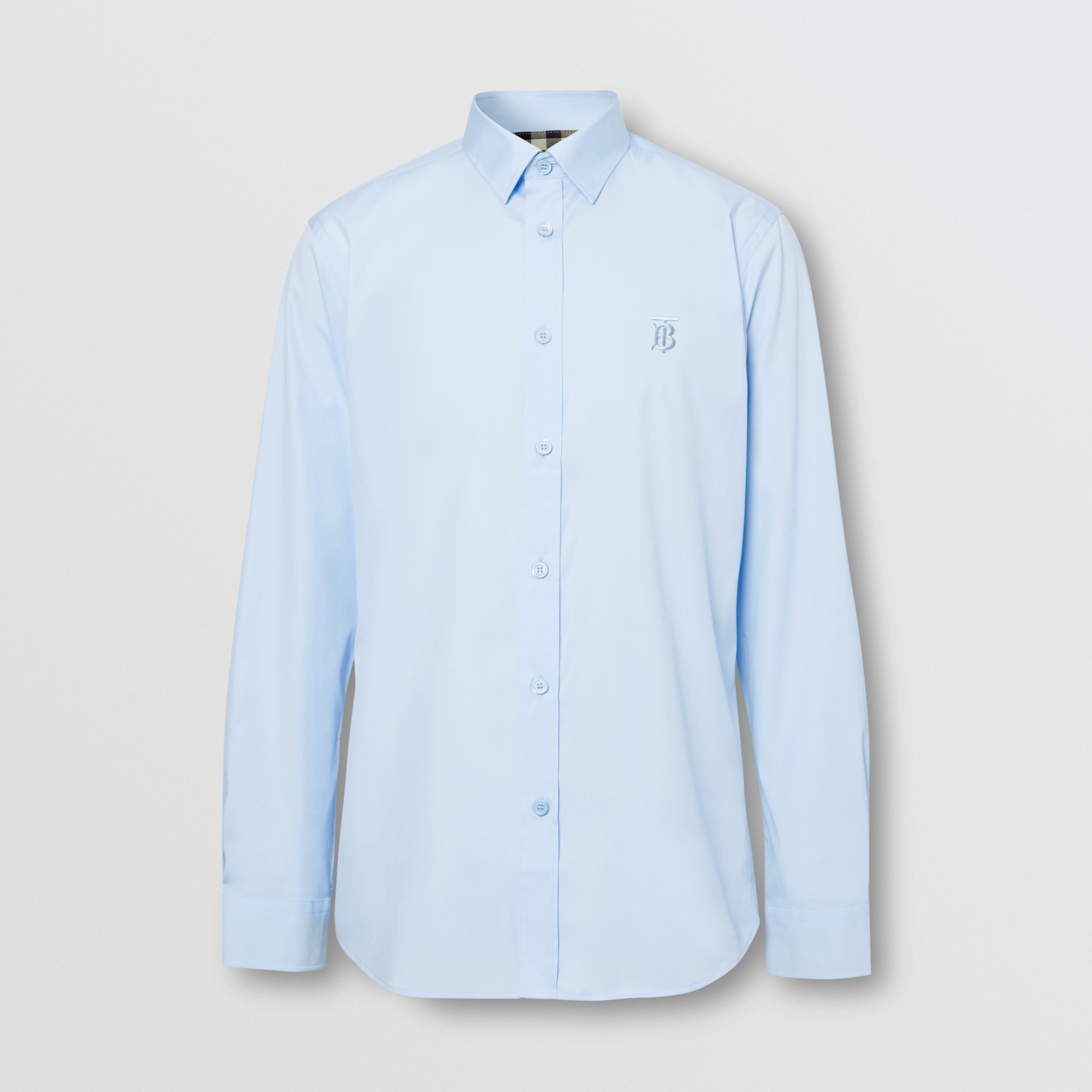 Classic Fit Embroidered EKD Cotton Oxford Shirt in Sky Blue - Men