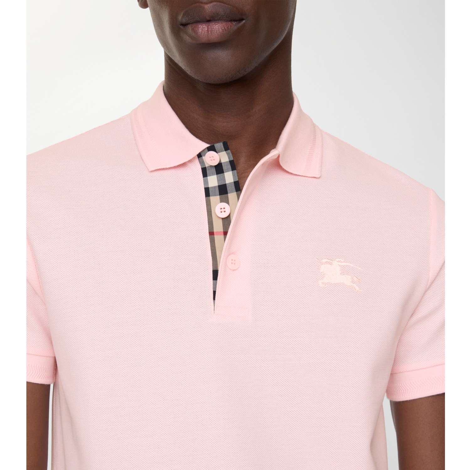 Cotton Polo Shirt in Mallow pink - Men | Burberry® Official