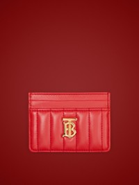 Bright Red Quilted Leather Lola Card Case