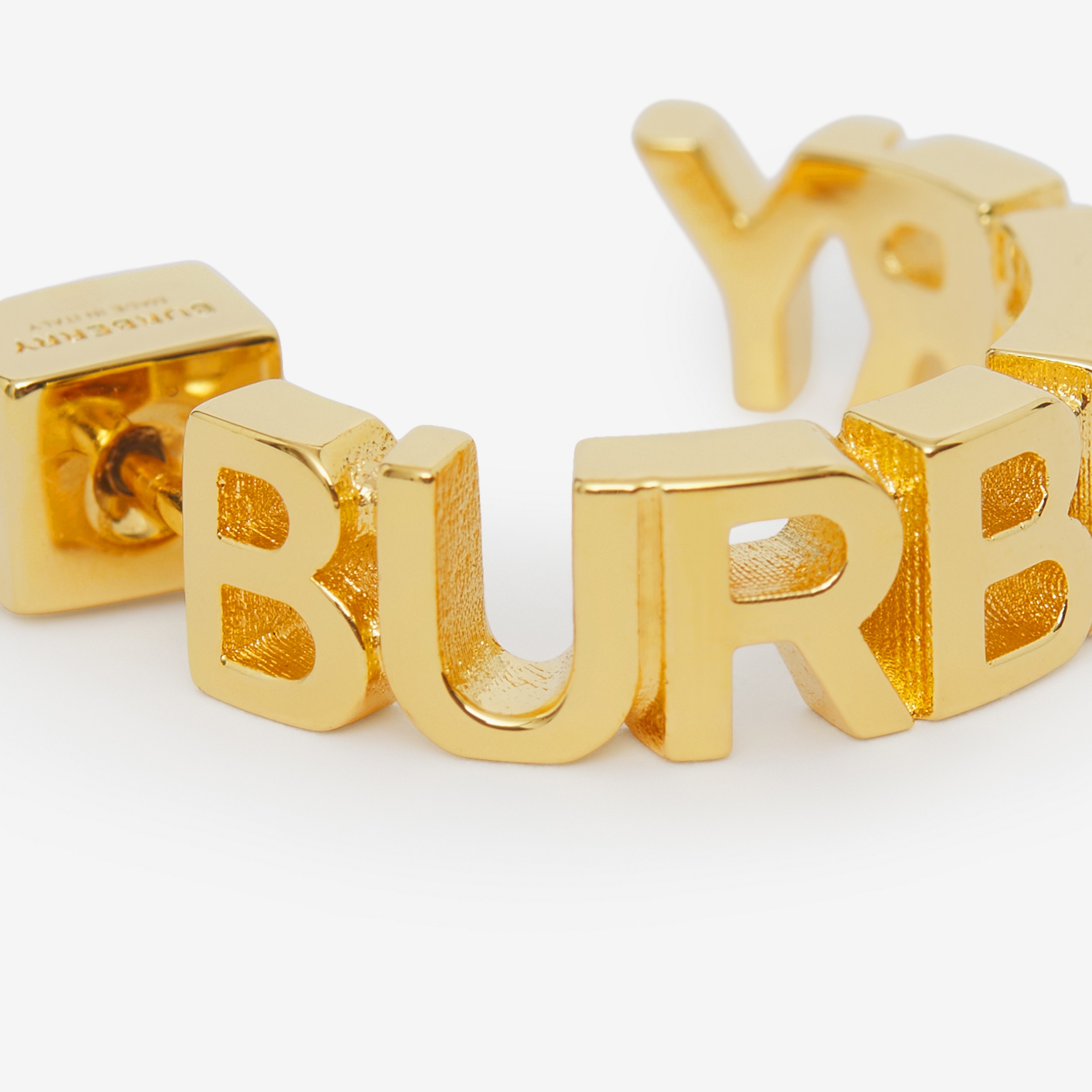 Pendientes de aro chapados en oro con forma de logotipo (Dorado Claro) - Mujer | Burberry® oficial - 2