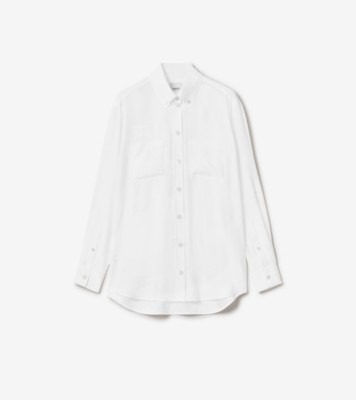 Burberry Women'S Silk Colorblock Shirt - White Multi - Size 6 for Women