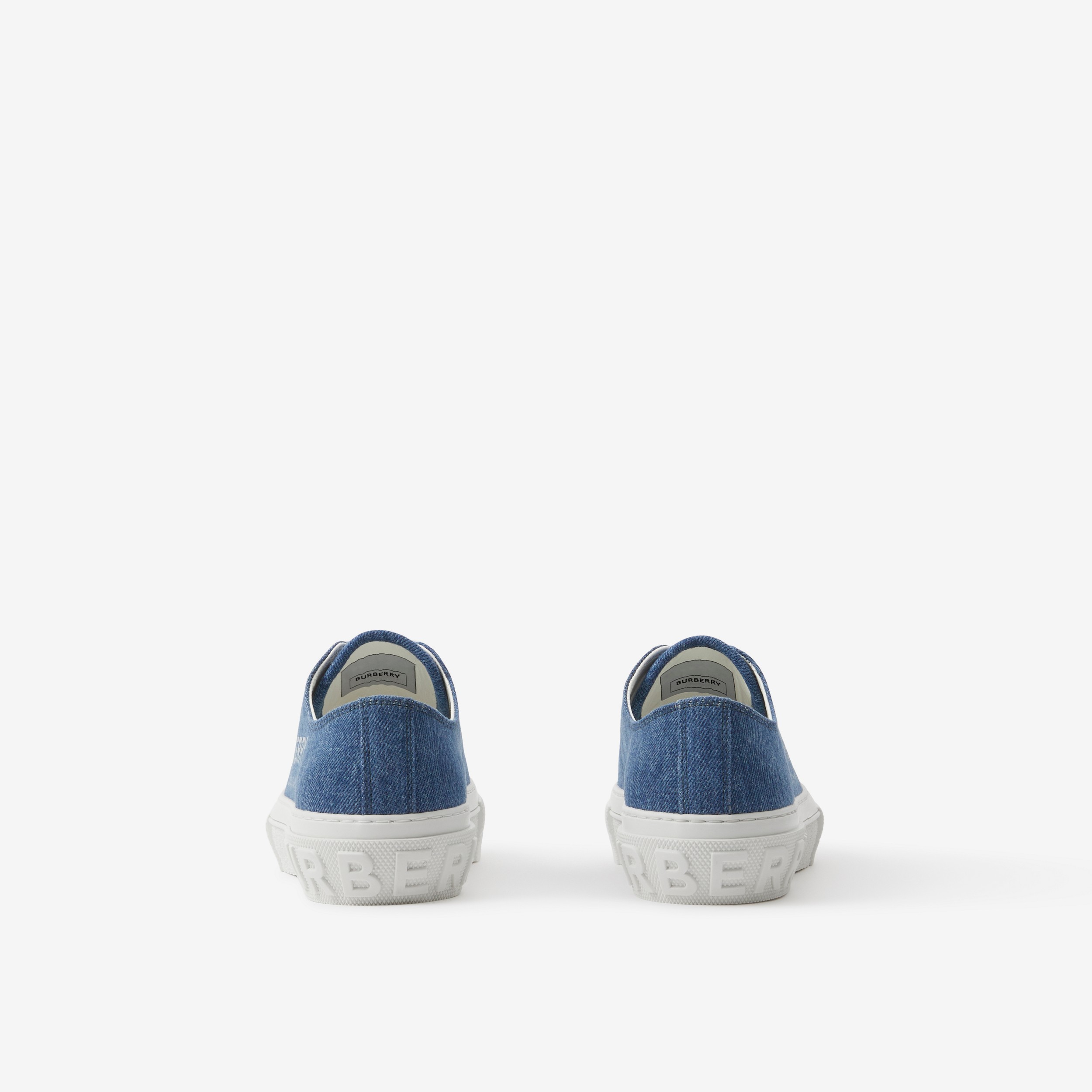 Logo Print Denim Sneakers in Blue - Women | Burberry® Official - 3