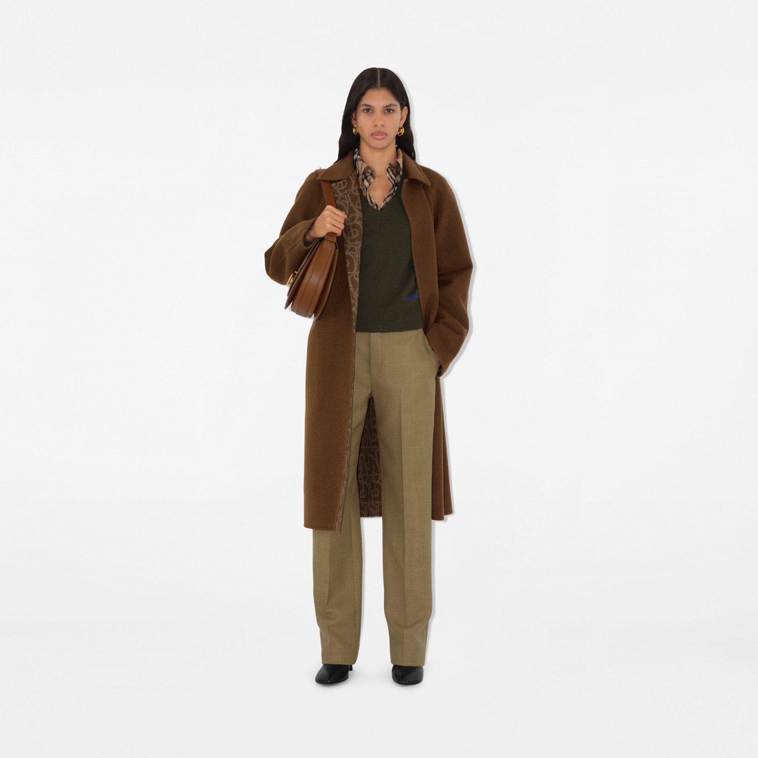 Wool Cashmere Wrap Coat in Tor/canvas - Women, Silk Wool Cashmere Wrap Coat in Tor/canvas - Women, Silk