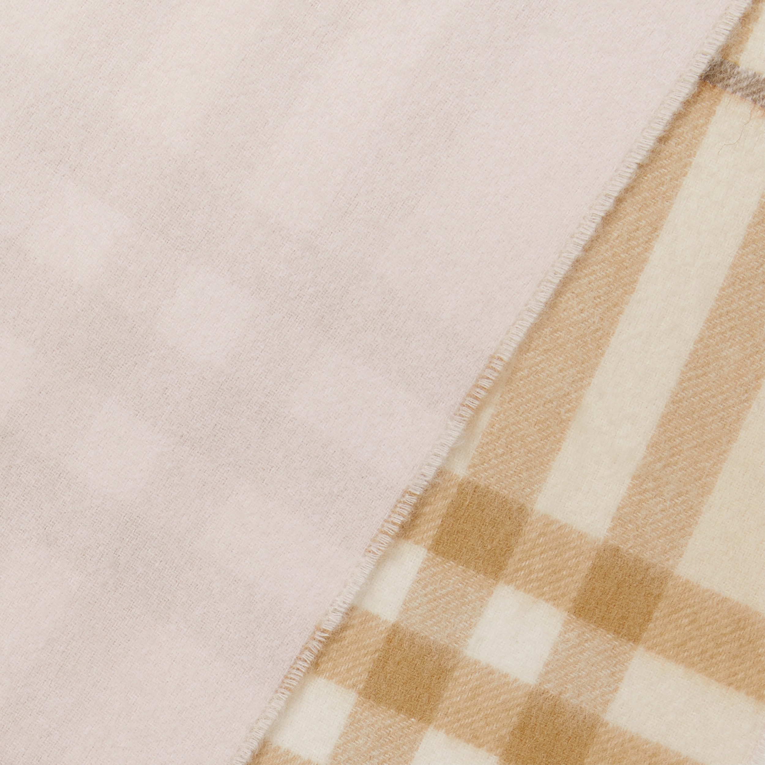 Reversible Check Cashmere Scarf in Soft Fawn/ Seashell Pink | Burberry® Official - 2