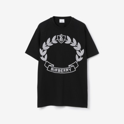 オークリーフクレスト コットンTシャツ (ブラック) - ウィメンズ | Burberry®公式サイト