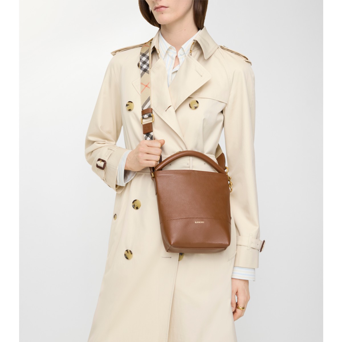  Check Mini B Clip Bucket Bag​