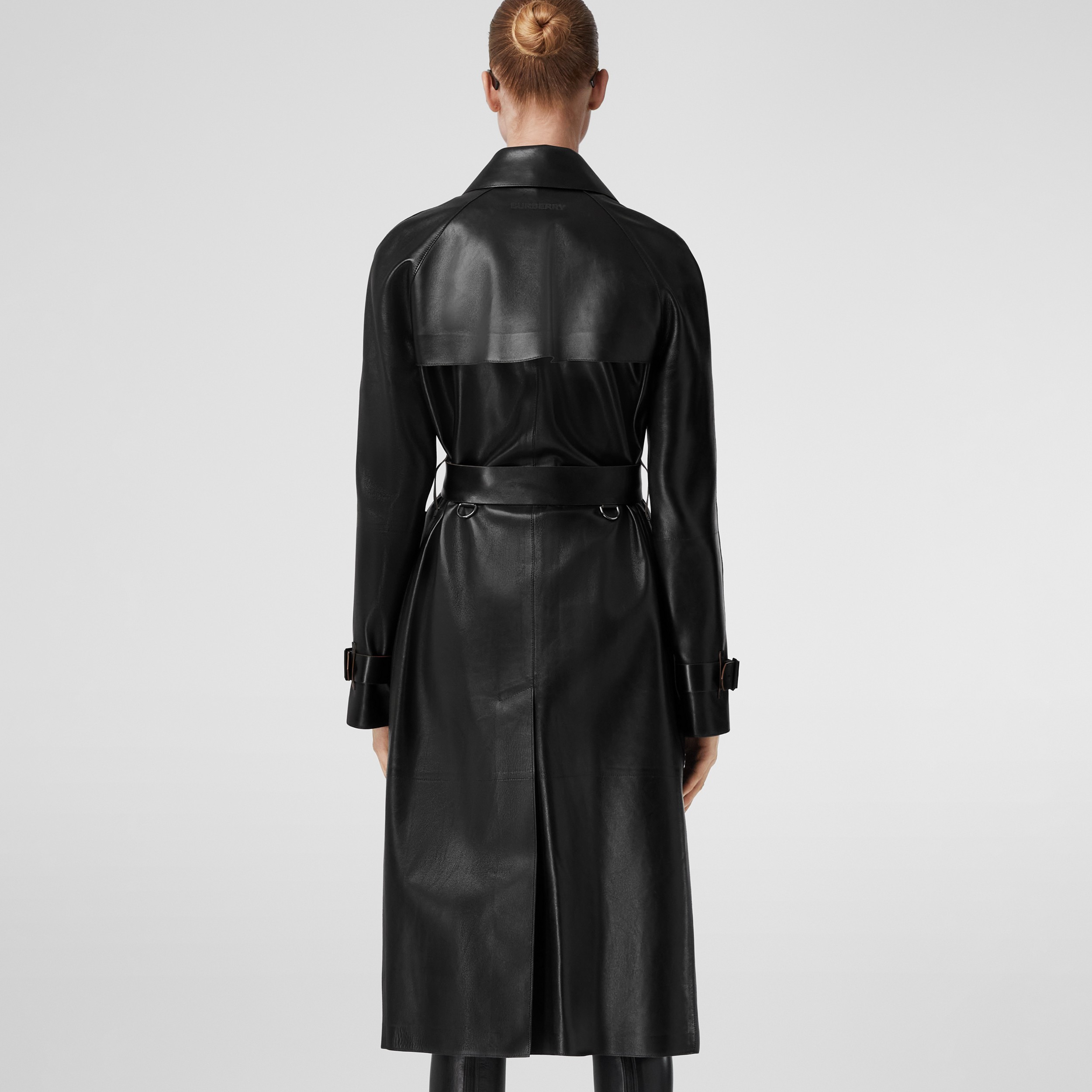 Leather Waterloo Trench Coat in Black - Women | Burberry® Official - 3