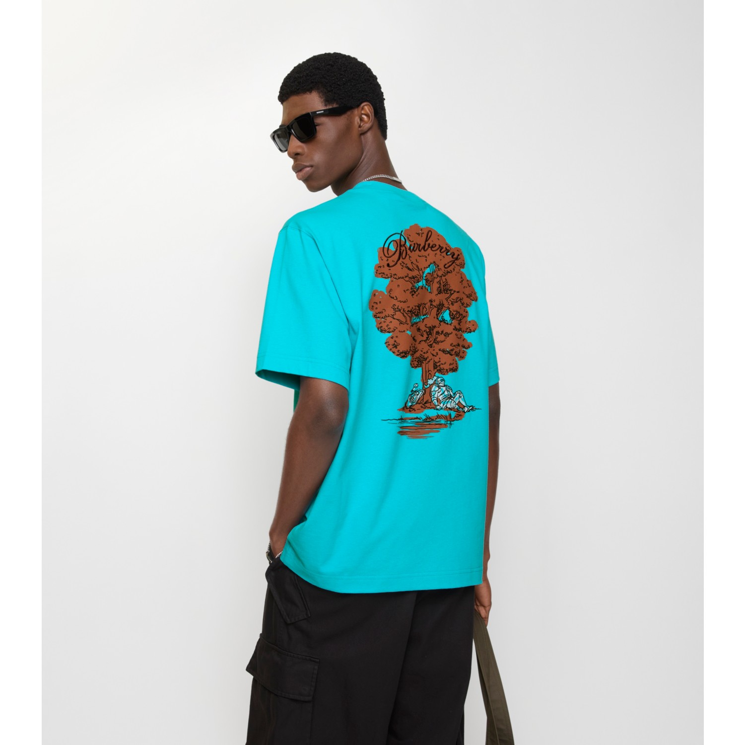 Sleeping Knight Cotton T-shirt in Atom blue - Men | Burberry® Official