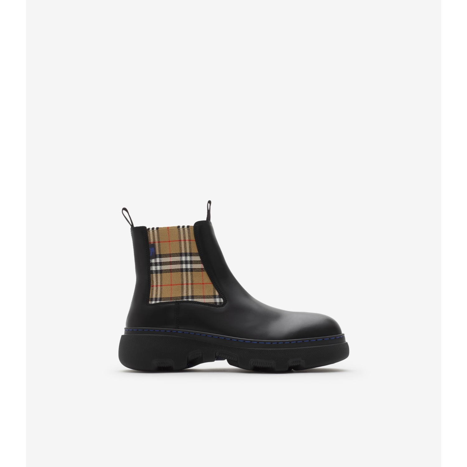 Leather Creeper Low Chelsea Boots in Black sand Women Burberry Official