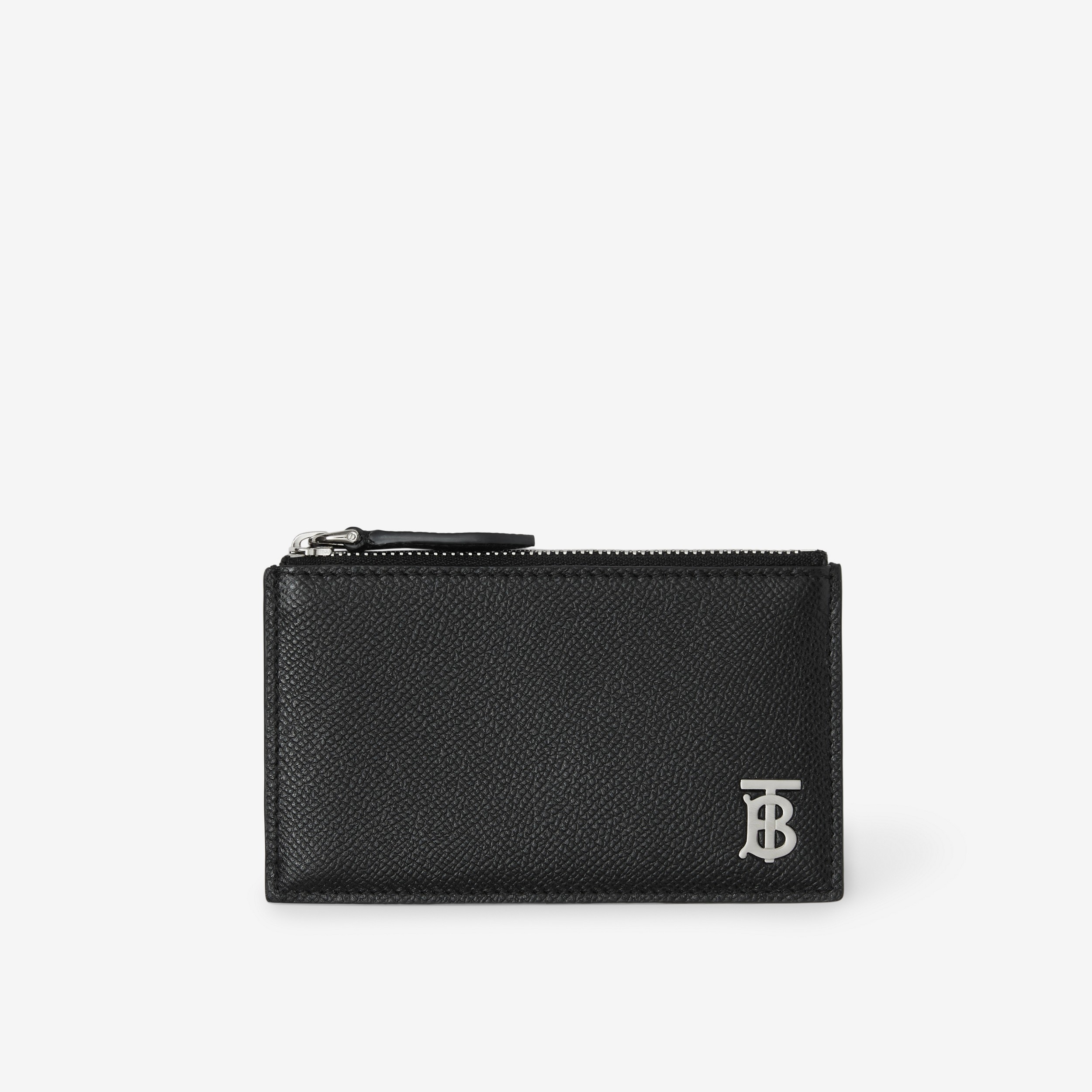 Grainy Leather TB Zip Card Case in Black - Men | Burberry® Official - 1