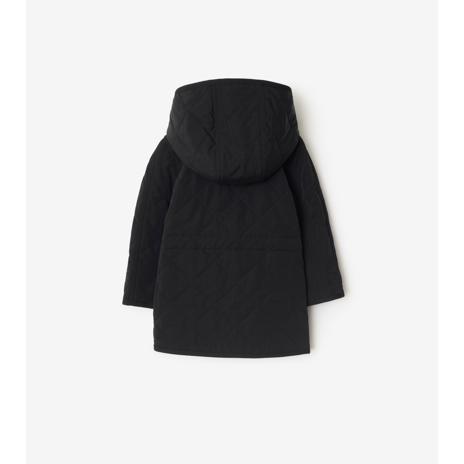Quilted Nylon Hooded Coat
