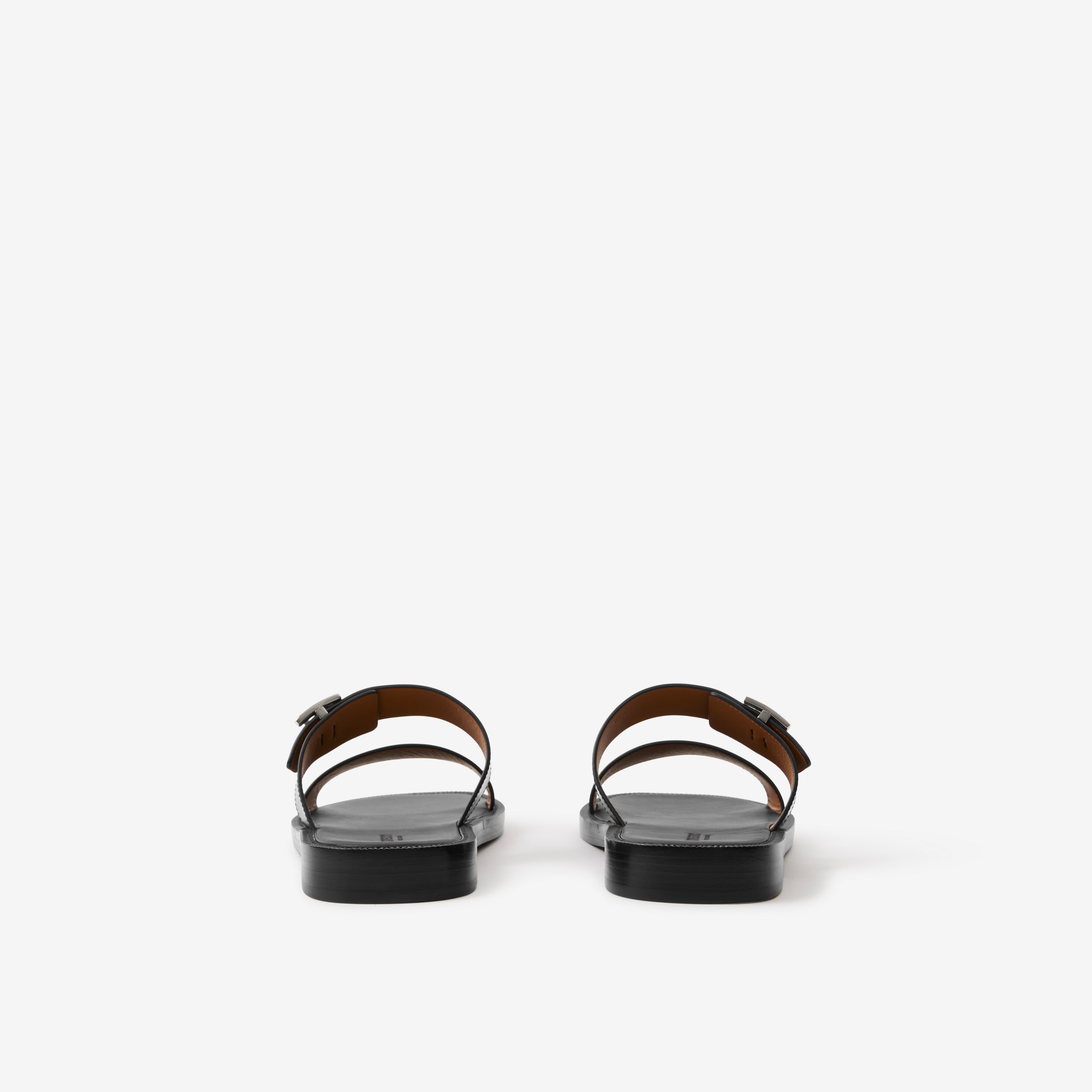 Sandalias en piel con motivo de monograma (Negro) - Hombre | Burberry® oficial - 3