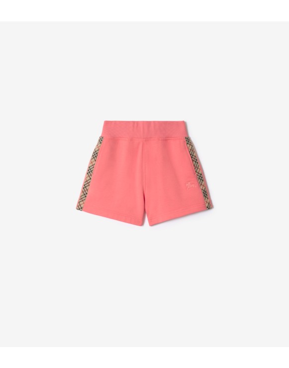 Check Trim Cotton Shorts