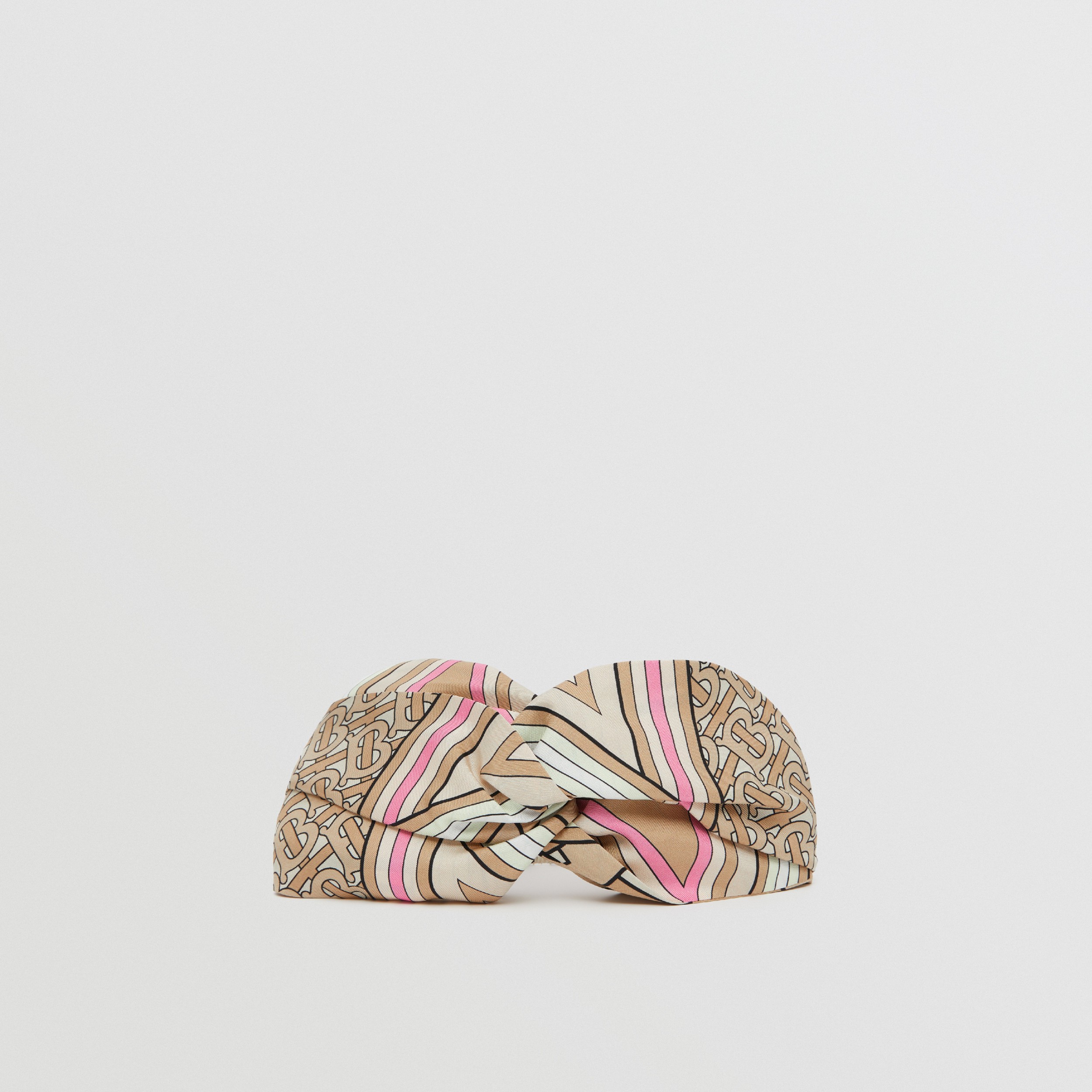 Montage Print Silk Headband in Pistachio/archive Beige - Women | Burberry® Official - 3