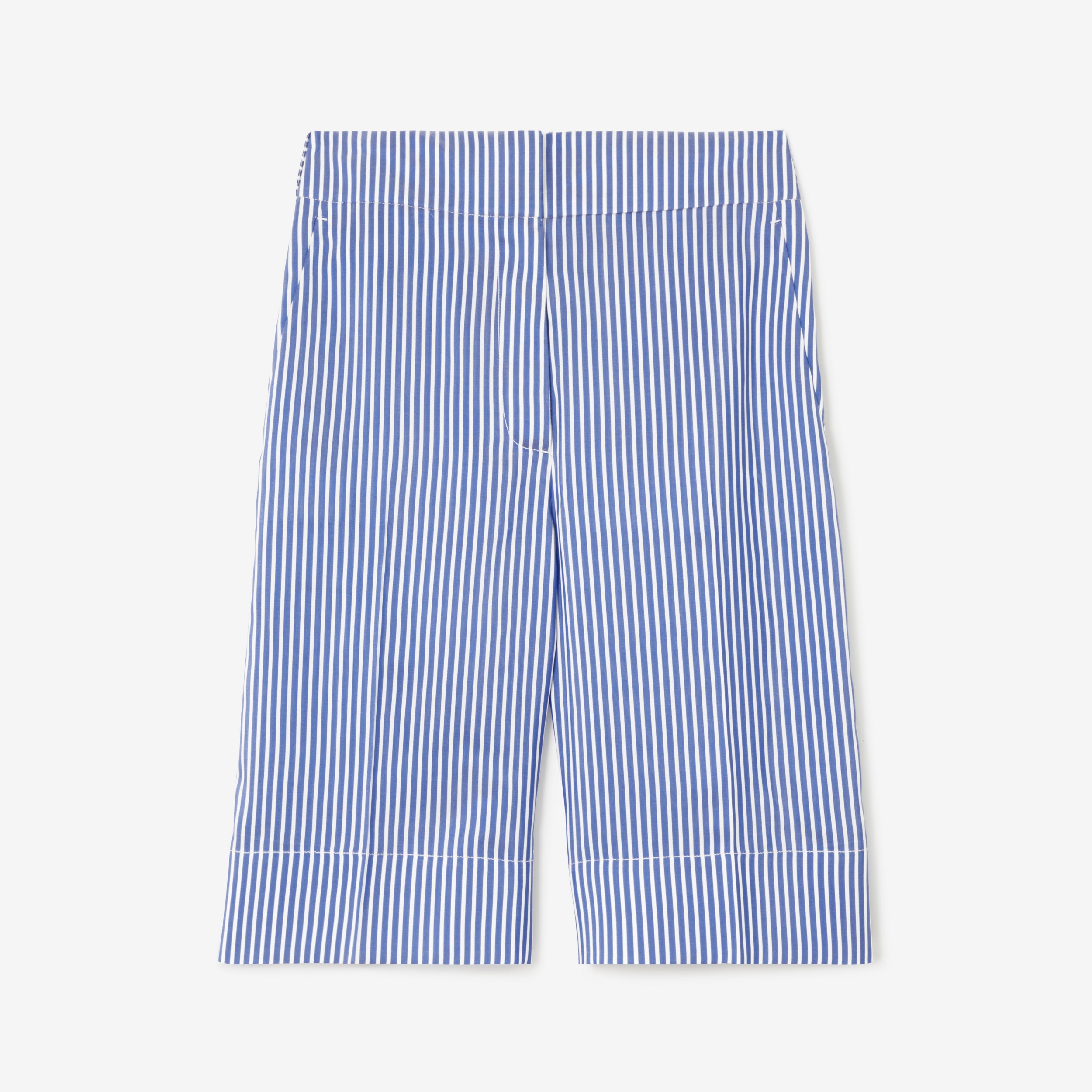 Striped Silk Tailored Shorts in Blue/white - Women | Burberry® Official - 1
