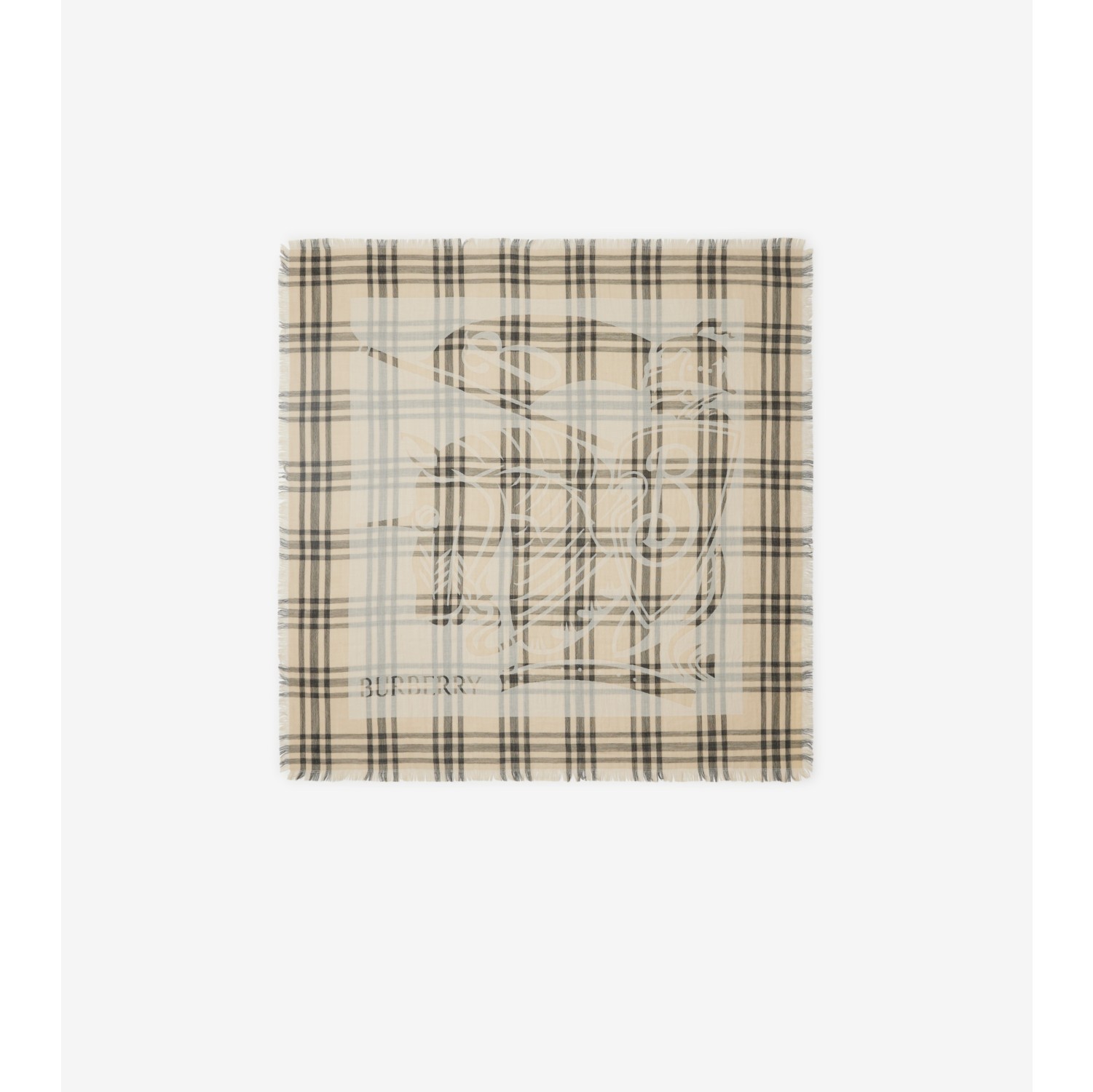 EKD Check Wool Blend Scarf in Calico Burberry Official