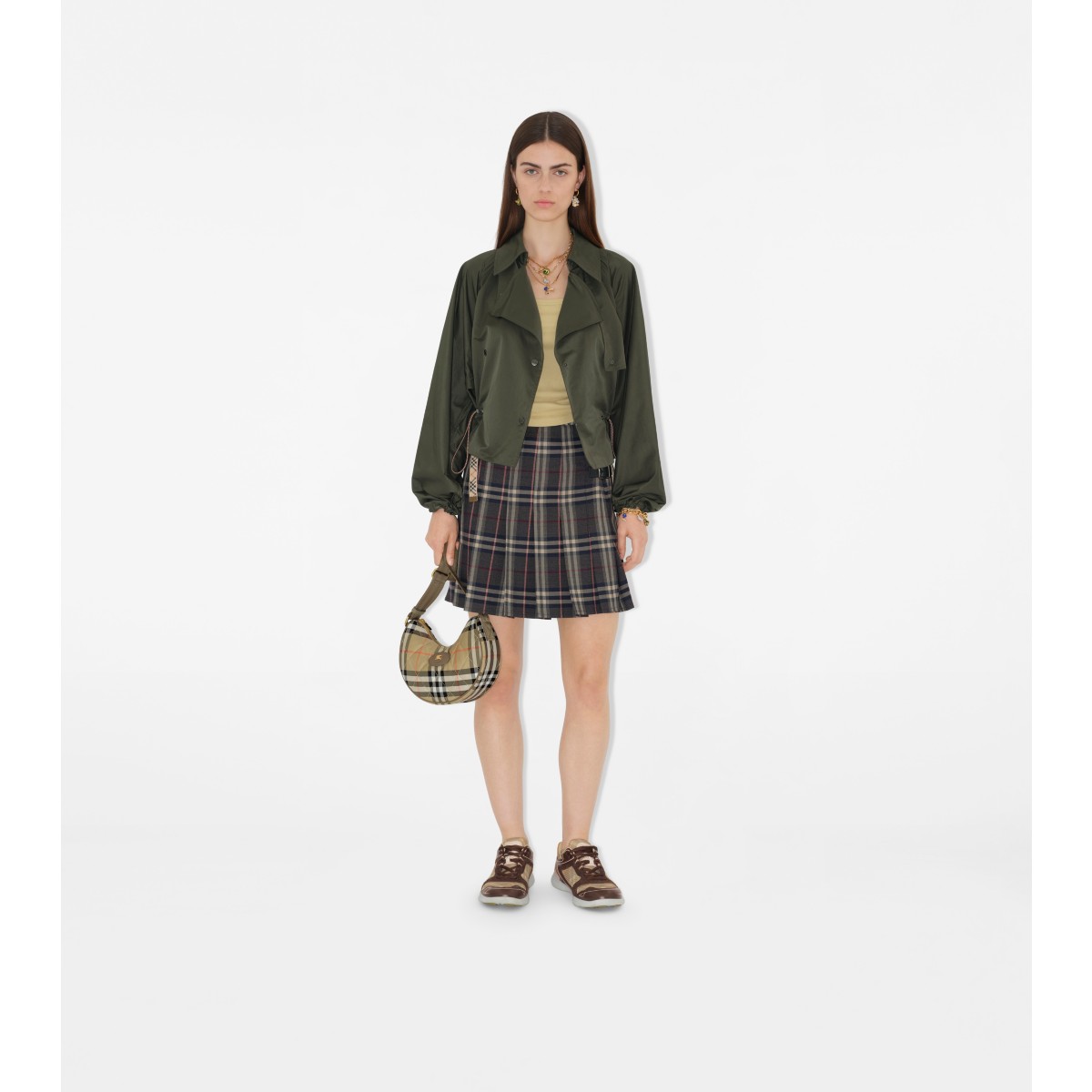  Check Horseshoe Crossbody Bag​