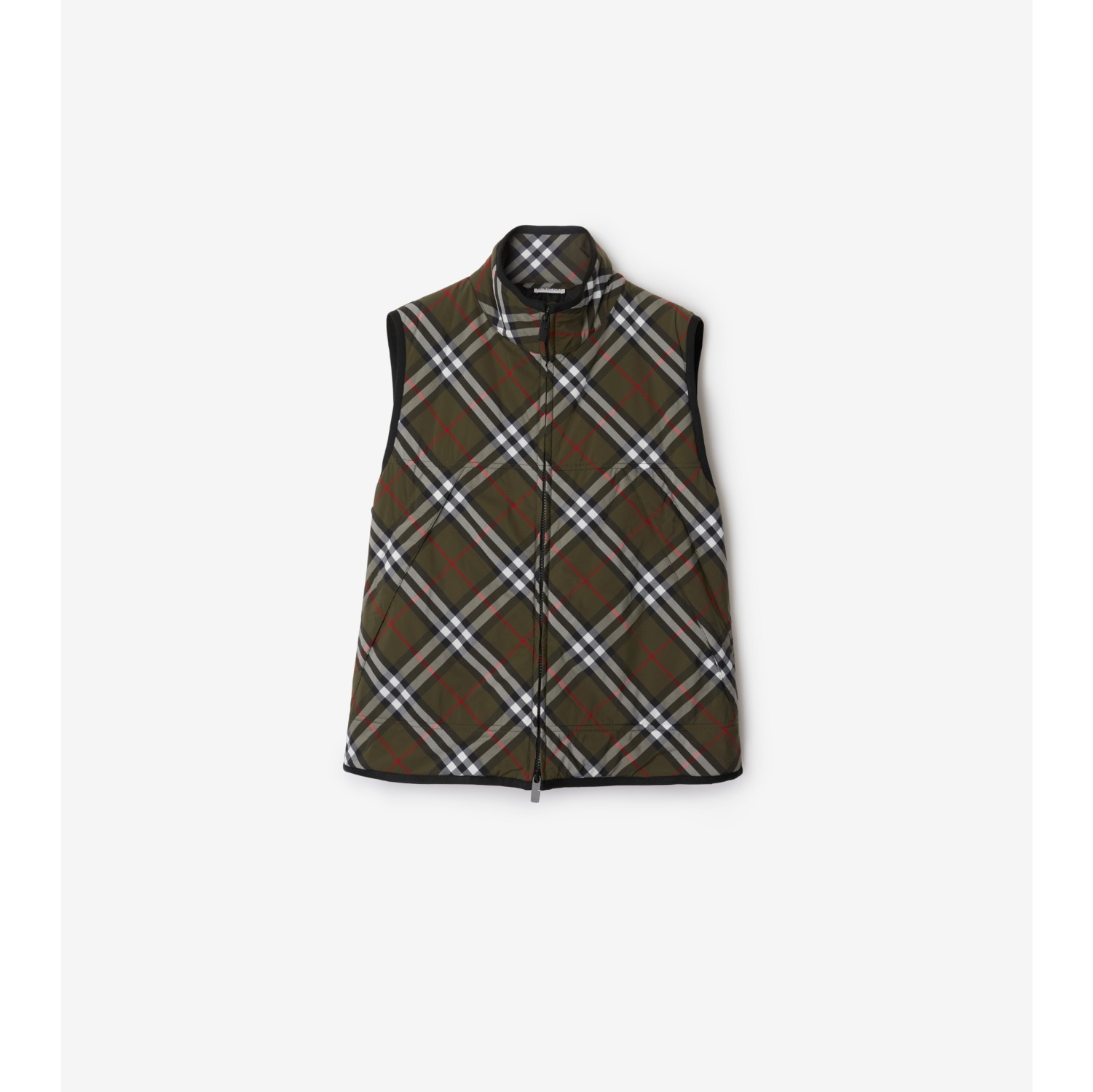 Check Nylon Gilet in Loch Men Burberry Official