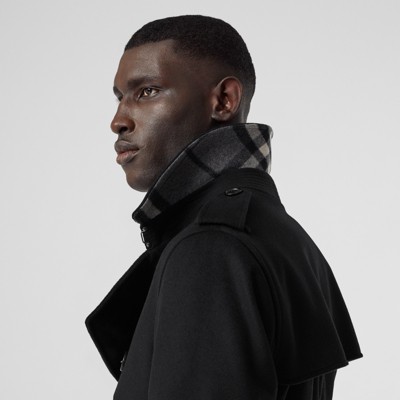 burberry black wool trench coat