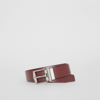 Leather Belt in Burgundy Red/black 