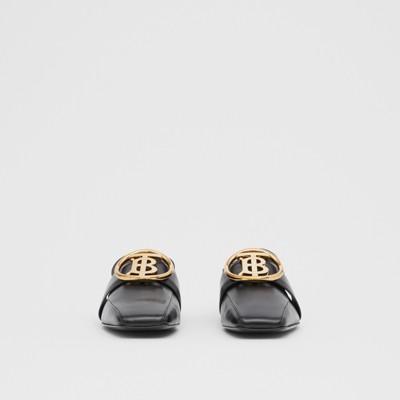 burberry monogram motif leather loafers