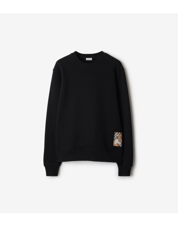 Check Label Cotton Sweatshirt