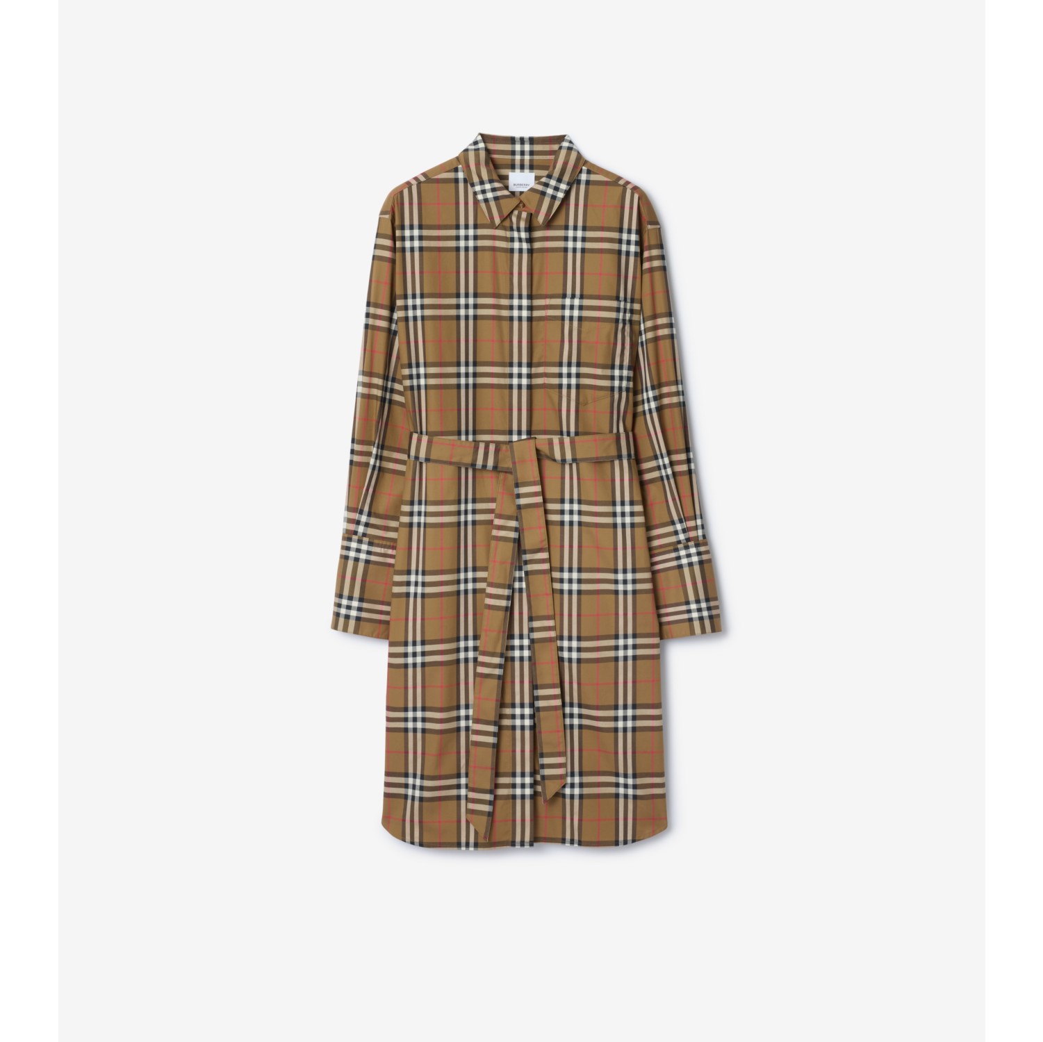 ワンピース Burberry Embroidered Cotton Shirt Dress 3AE6B50F-674D-4795-B211-