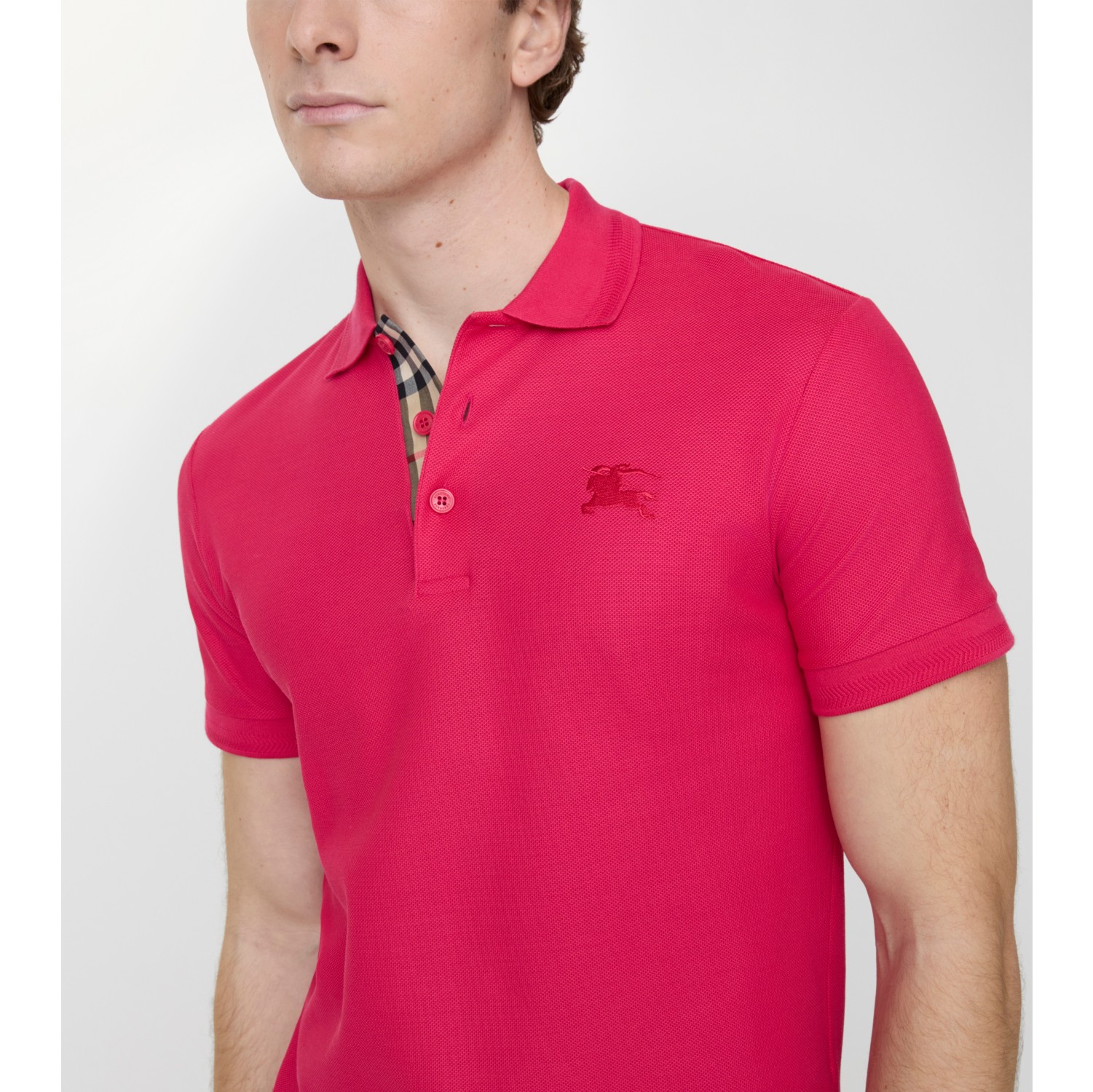 Cotton Polo Shirt in Jam red - Men | Burberry® Official