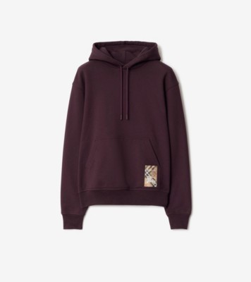 ★Burberry★コットン フーディー チェックラベル コットンフーディー (ワインレッド) - メンズ
