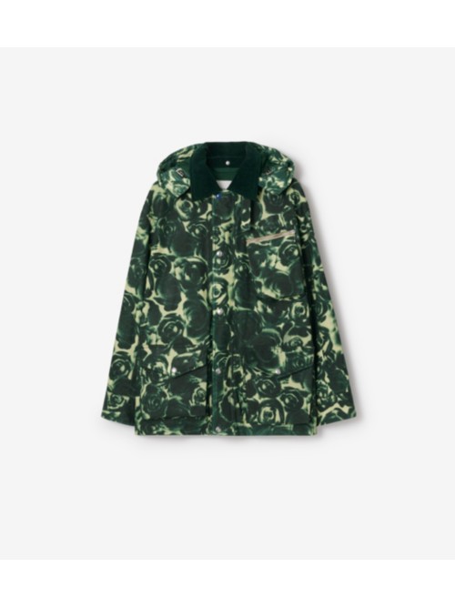 Shop Burberry Rose Waxed Cotton Jacket In Ivy