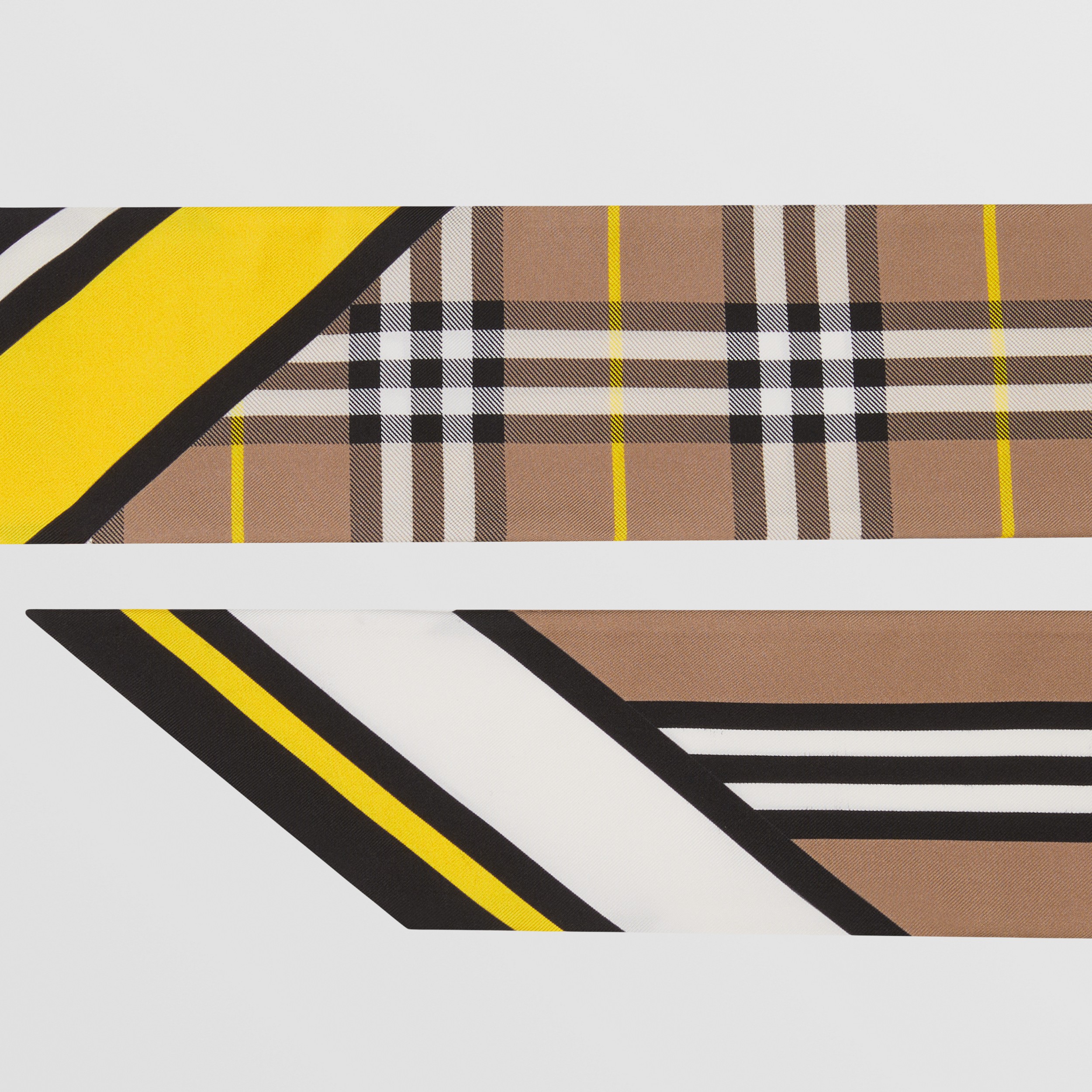 Sciarpa sottile in seta con stampa collage (Grano) | Sito ufficiale Burberry® - 2
