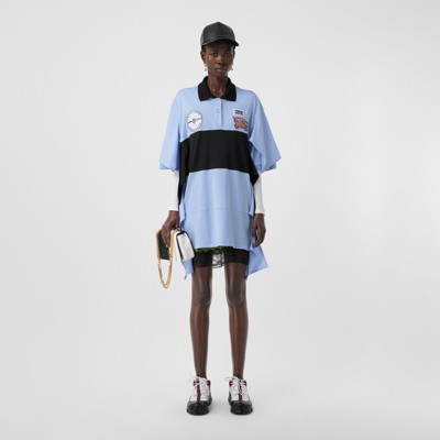 Oversized Polo Shirt Dress in Baby Blue 