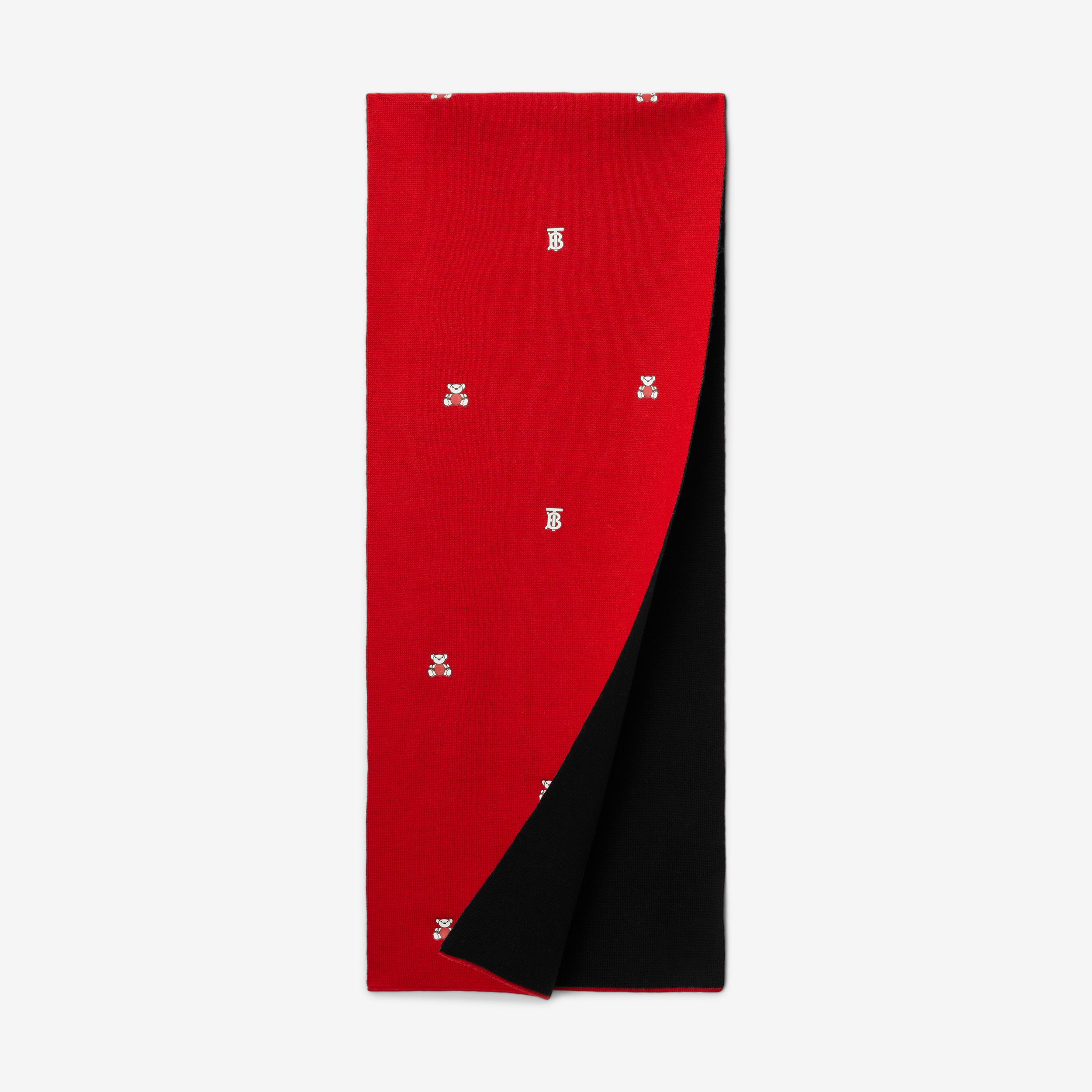 Thomas Bear Print Wool Blend Scarf in Bright Red - Children | Burberry® Official - 1