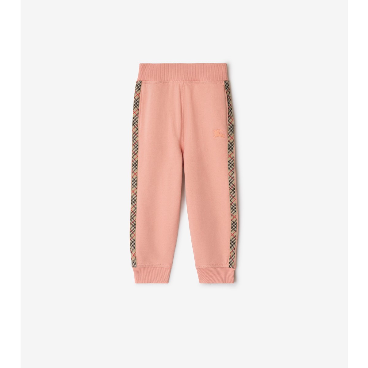  Check Trim Cotton Jogging Pants