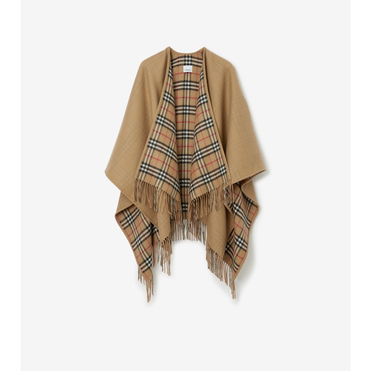  Check Reversible Wool Cape