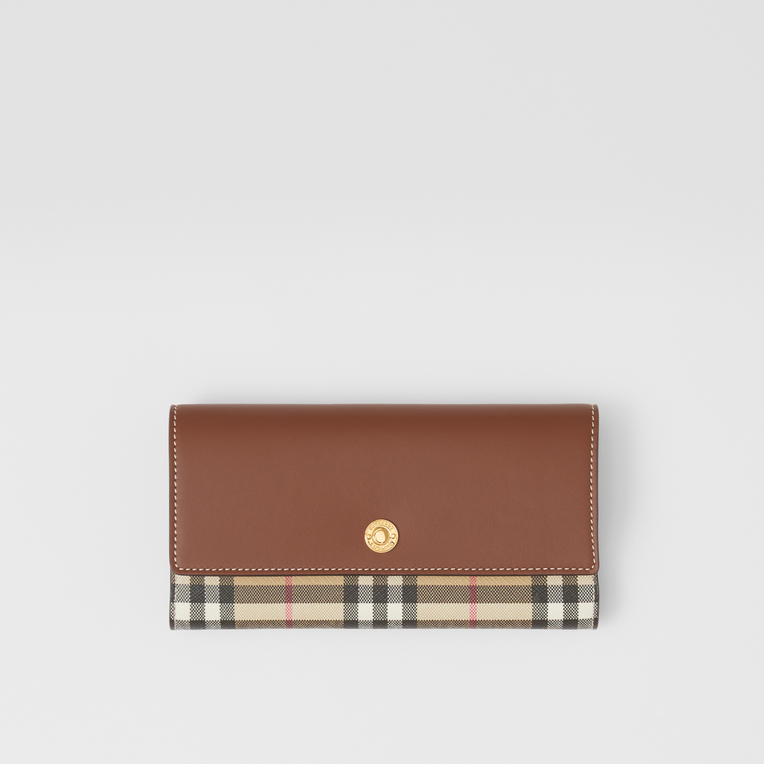 Vintage Check and Leather Continental Wallet in Archive Beige/tan - Women |  Burberry® Official