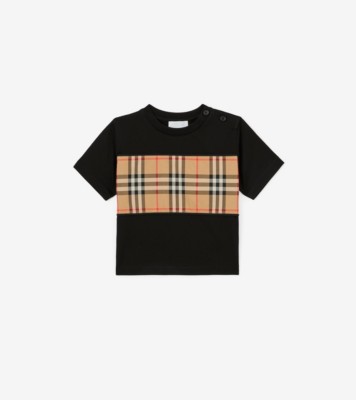 ヴィンテージチェックパネル コットンTシャツ (ブラック) | Burberry  