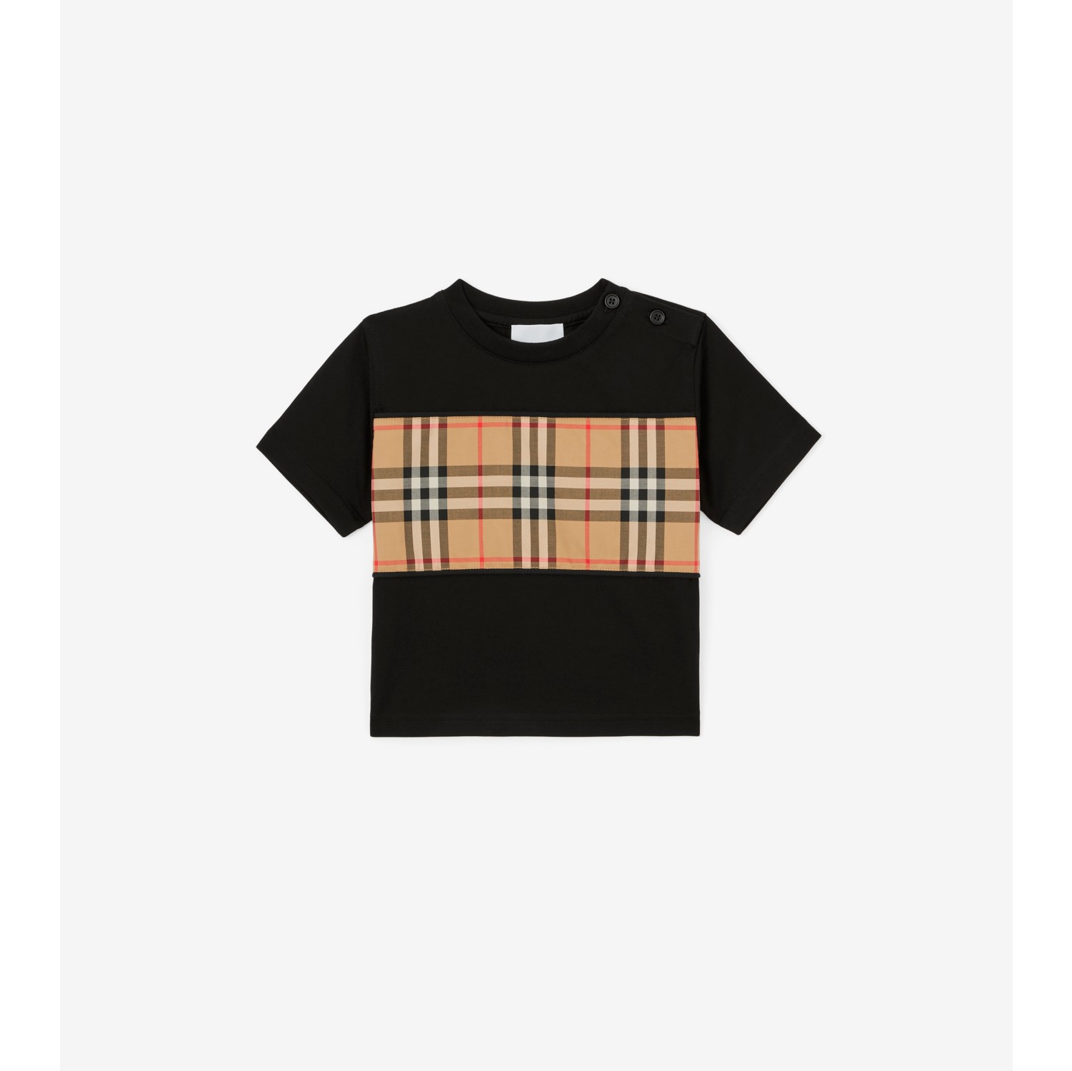 ヴィンテージチェックパネル コットンTシャツ (ブラック) | Burberry®公式サイト