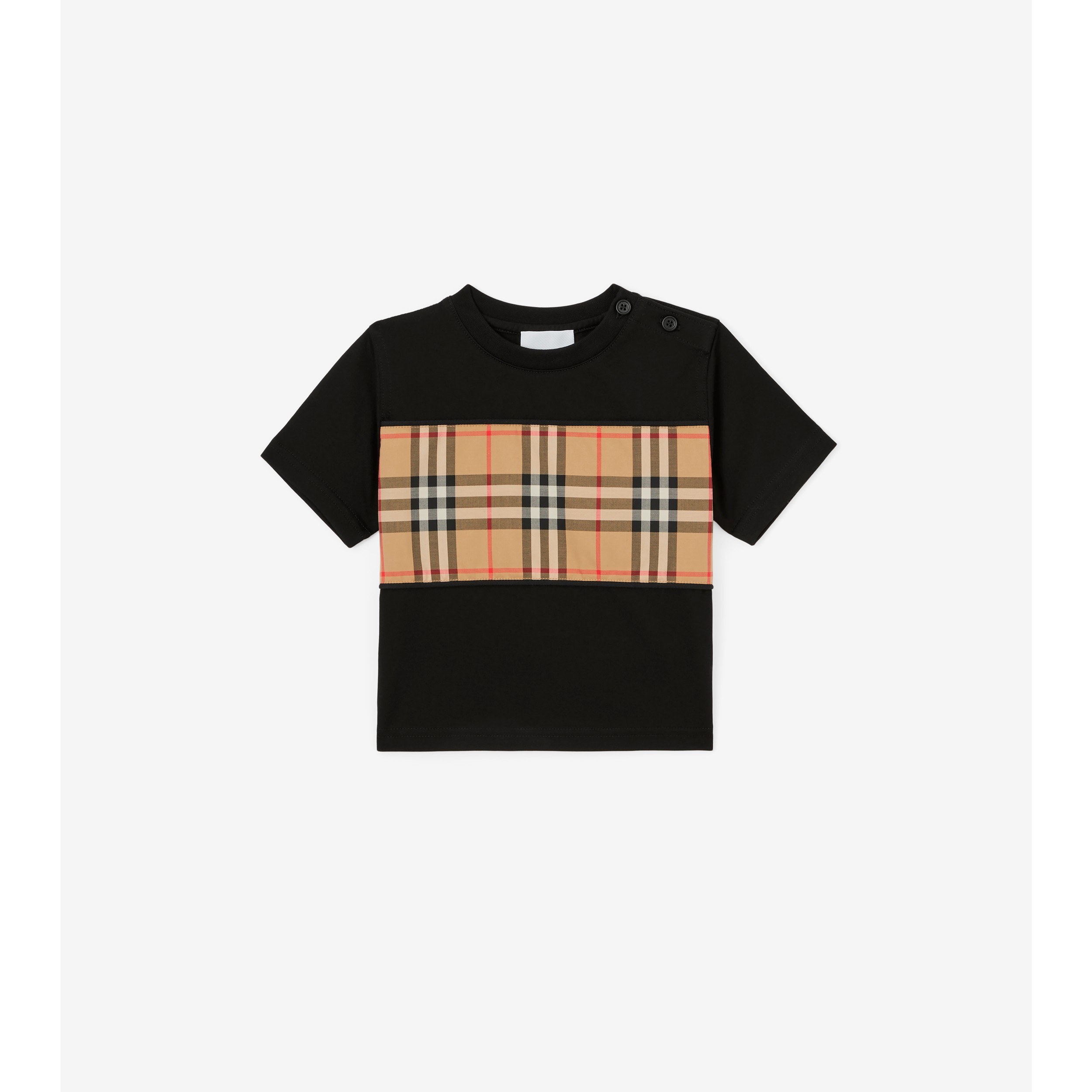 ヴィンテージチェックパネル コットンTシャツ (ブラック) | Burberry ...