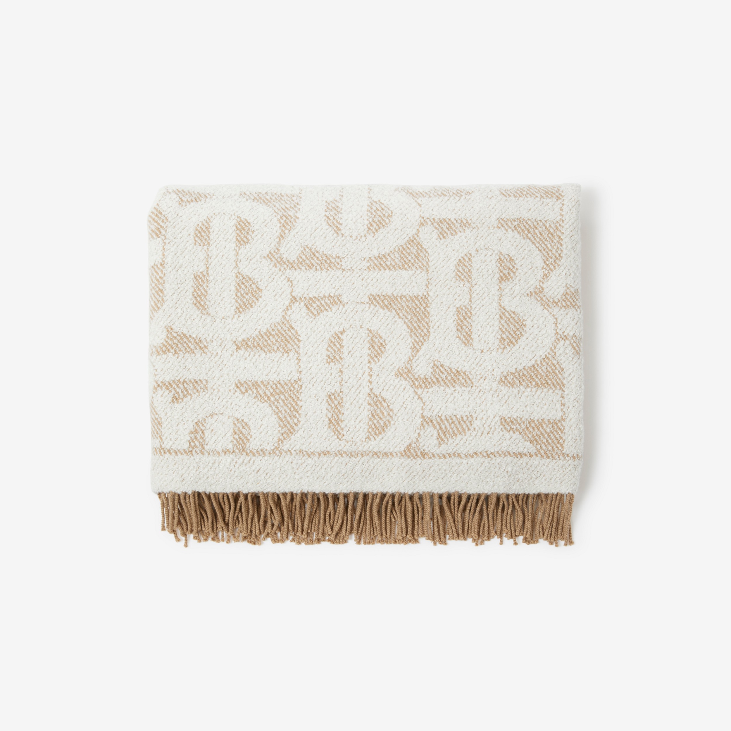 Monogram Motif Cashmere Silk Blanket in Archive Beige | Burberry® Official - 2