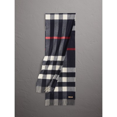 burberry navy cashmere scarf