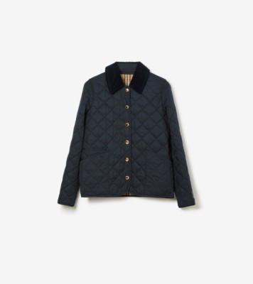 アウターその他 Burberry Corduroy Collar Diamond Quilted Cropped Jacket (W) Corduroy Collar Diamond Quilted Jacket in Midnight - Women