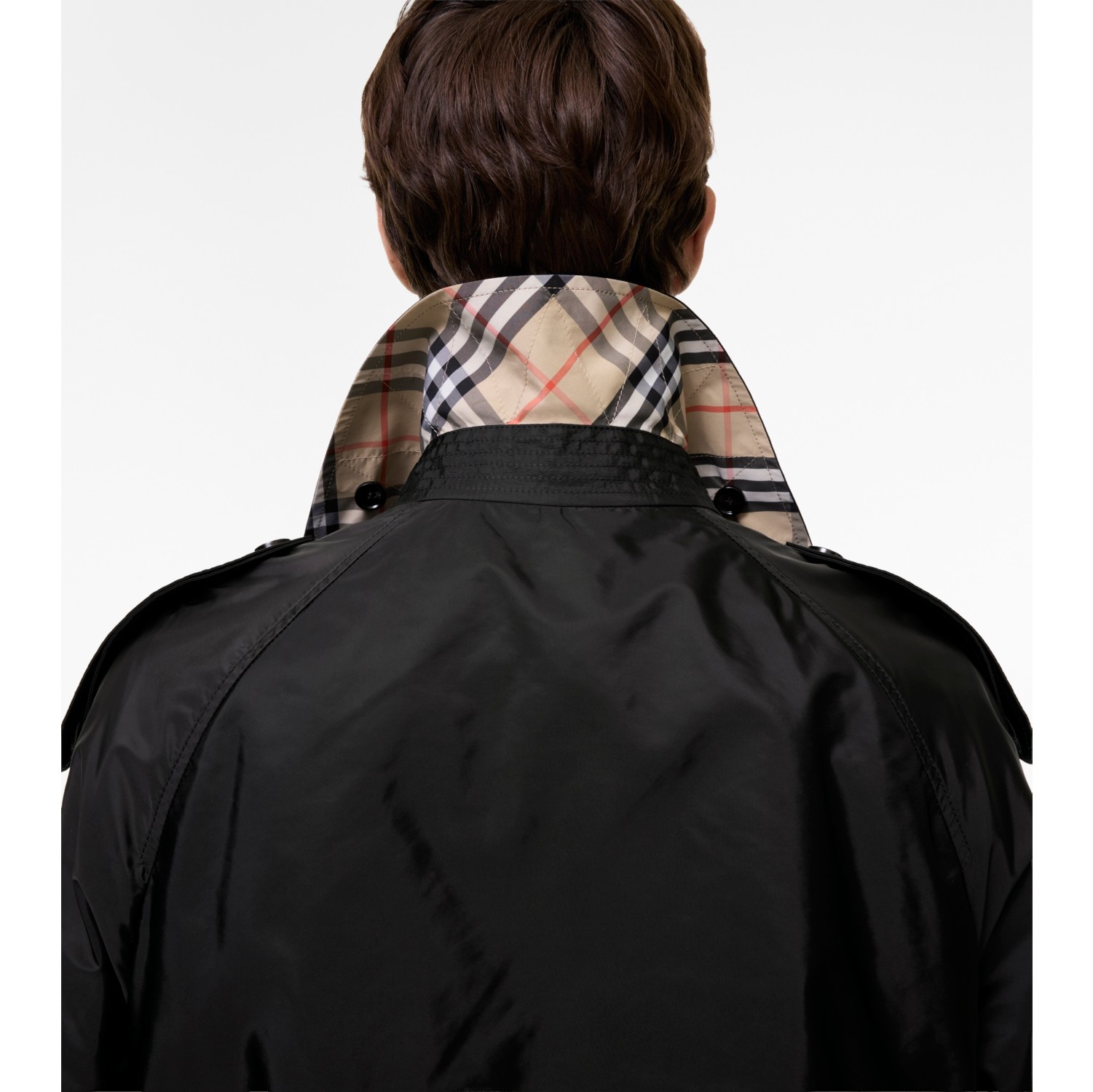 Mid-length Nylon Leadenham Trench Coat in Black - Men | Burberry® Official