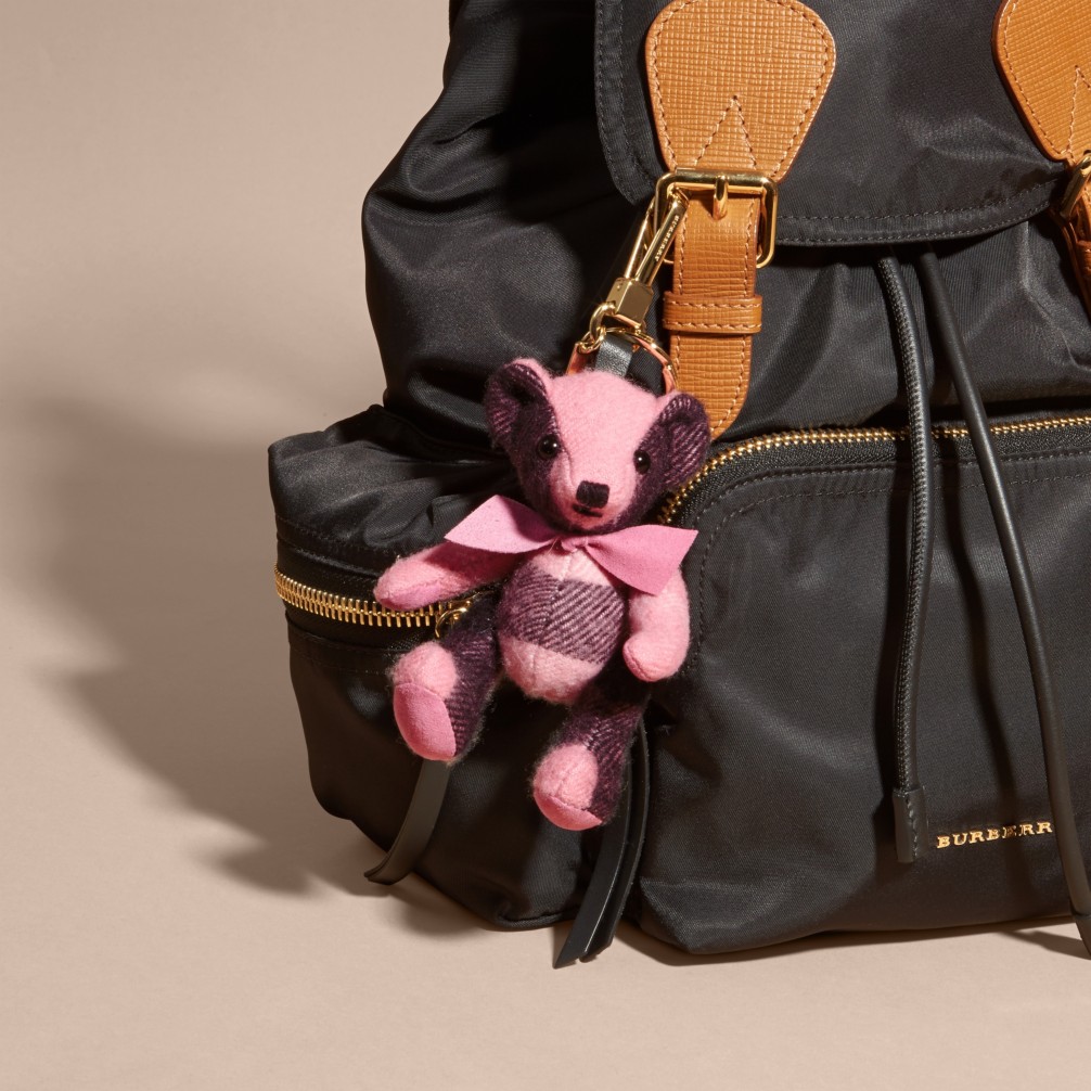 格纹羊绒 thomas 泰迪熊吊饰 (玫瑰粉红) - 女士 | burberry 博柏利