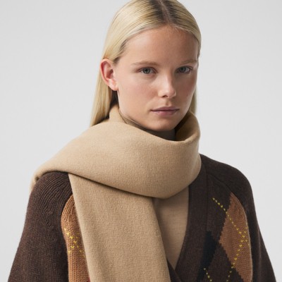 burberry icon stripe wool cashmere scarf