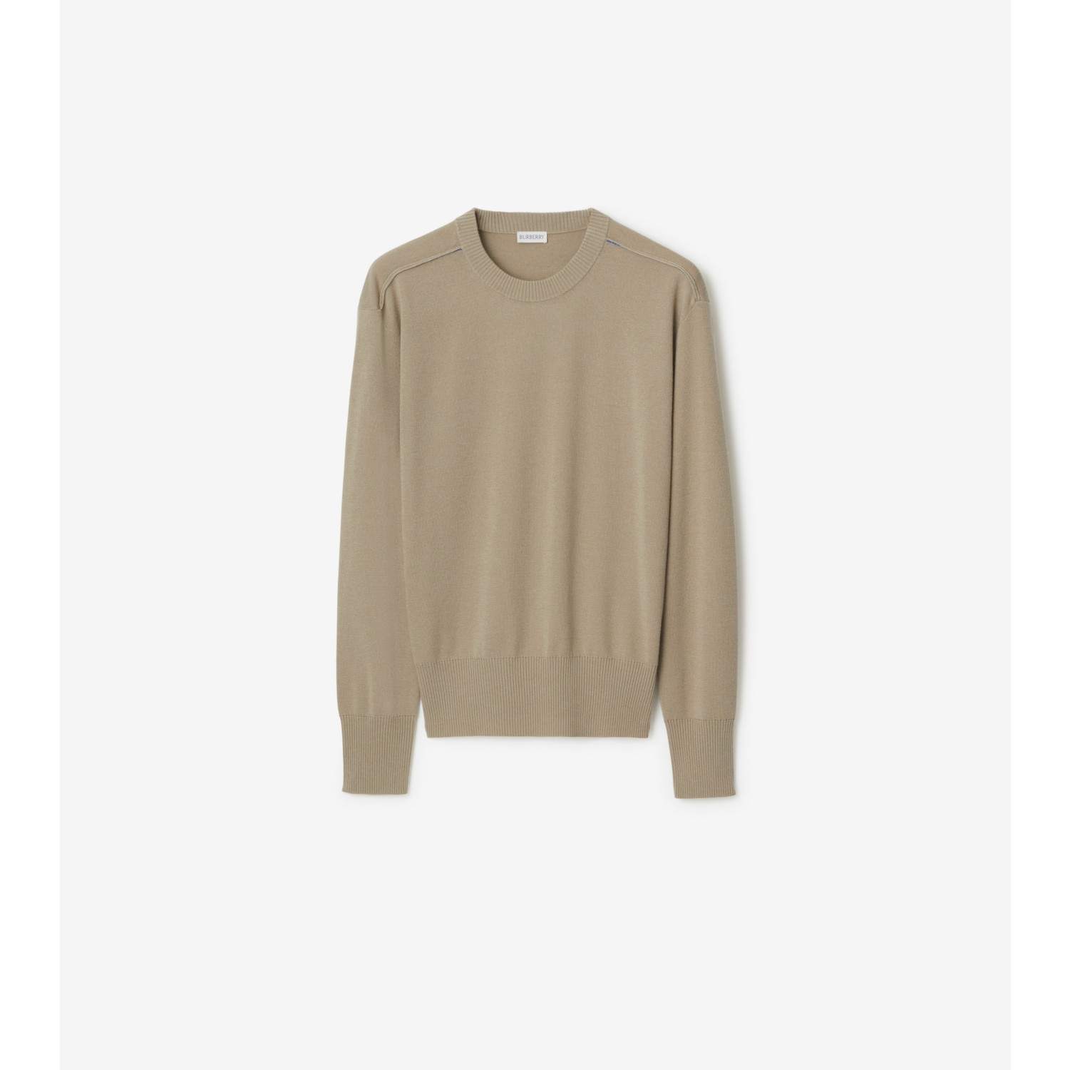 Wool Sweater in Limestone Men Burberry Official